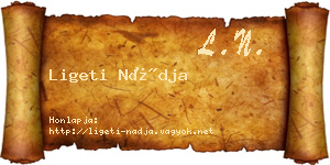 Ligeti Nádja névjegykártya